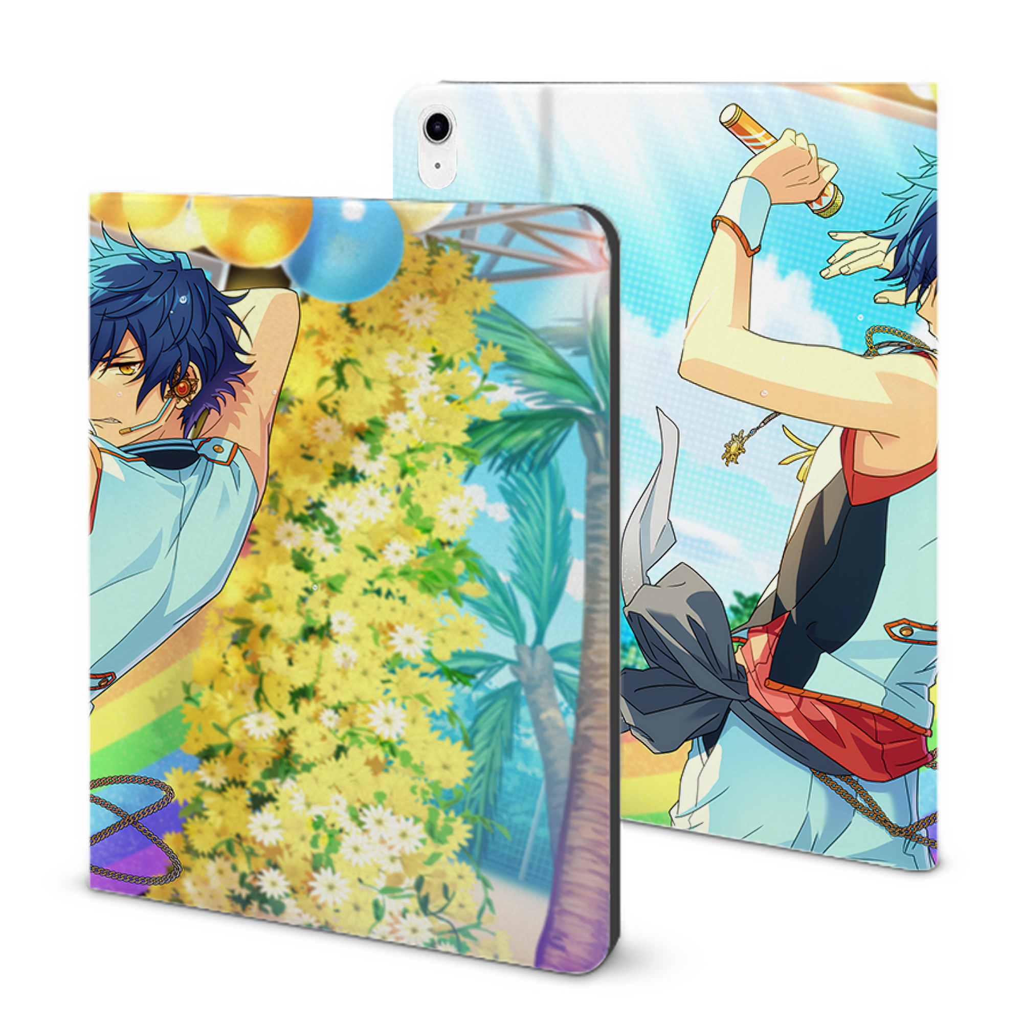 （画像用） あんさんぶるスターズ! Ensemble Stars IPad ケース ブック型 PUレザー TPU 耐衝撃 軽量 薄型 ペン収納なし 全面保護 IPad 各モデル対応